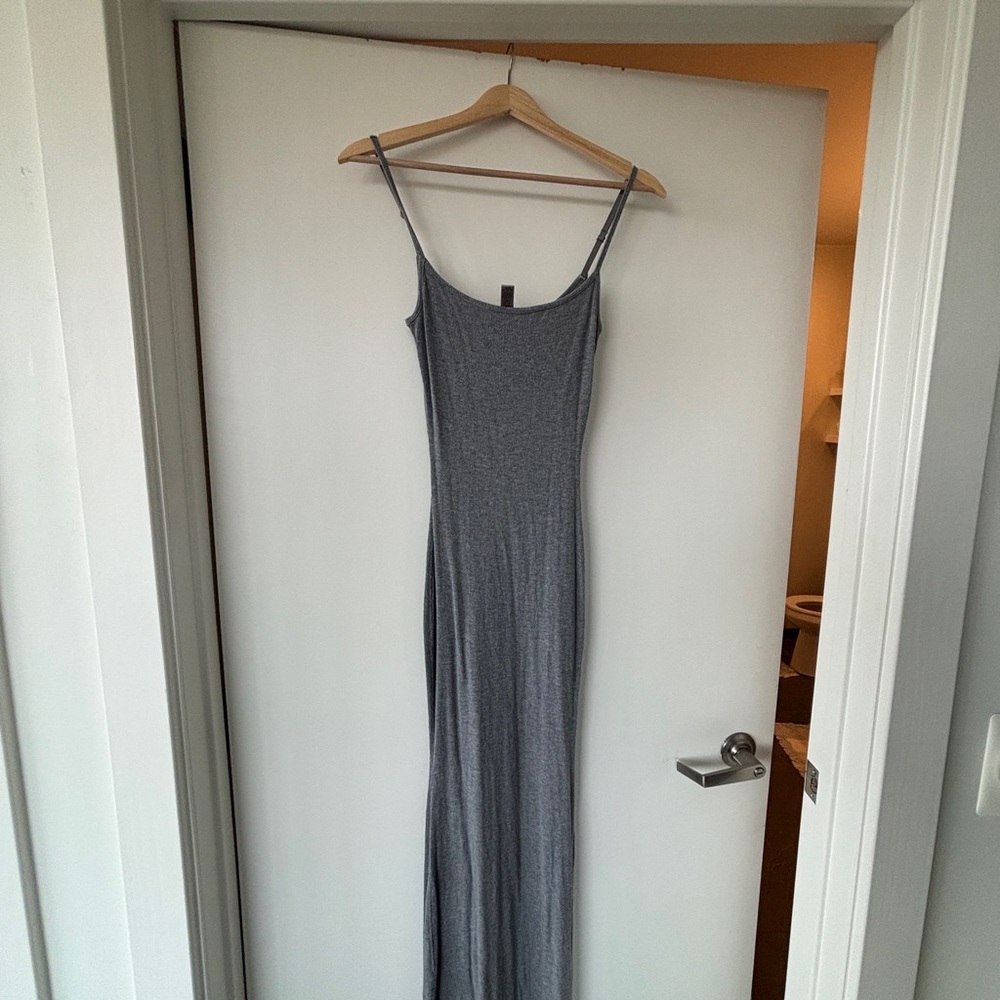 SKIMS Heather Gray Maxi Dress